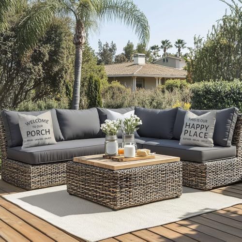 Outdoor Farmhouse Decorative Throw Pillow Covers 18x18 Set of 2 - Image 3