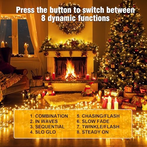 Nisocy 33FT LED String Lights Outdoor Waterproof – Warm White Fairy Lights with Plug, Connectable Christmas Tree Lights for Patio, Garden, Bedroom, Wedding, Party, Decor - Image 2