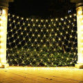 Net Light Outdoor Mesh Christmas Decorations, 100LED String Light Plug in Connectable Tree Warp Hanging 5ft x 5ft for Halloween, Shrubs, Lawn, Backyard, Walkway, Bushes, Garden Decor-Warm White by Vicila