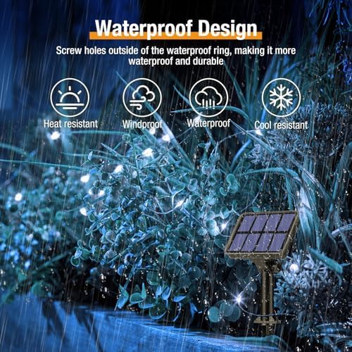 btfarm 8 Pack Solar String Lights Outdoor, Total 640LED 264FT Solar Fairy Lights Waterproof 8 Modes, Copper Wire Twinkle Lights Solar for Outside Garden Patio Tree Xmas Wedding Party Decor, Cool White - Image 2