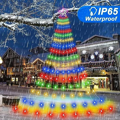 Christmas Solar Decorations Star Lights Outdoor, 11.48ft 350LED, Multicolor - Image 3