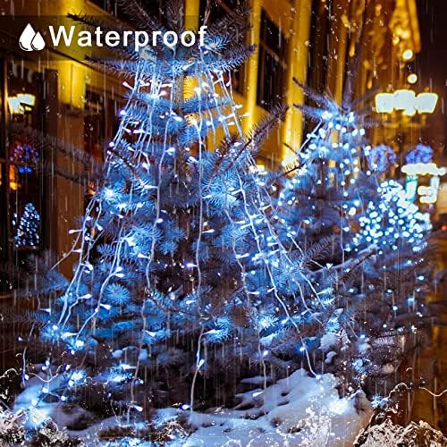 JMEXSUSS 300 LED White Christmas Lights Plug in Clear Wire - Image 2