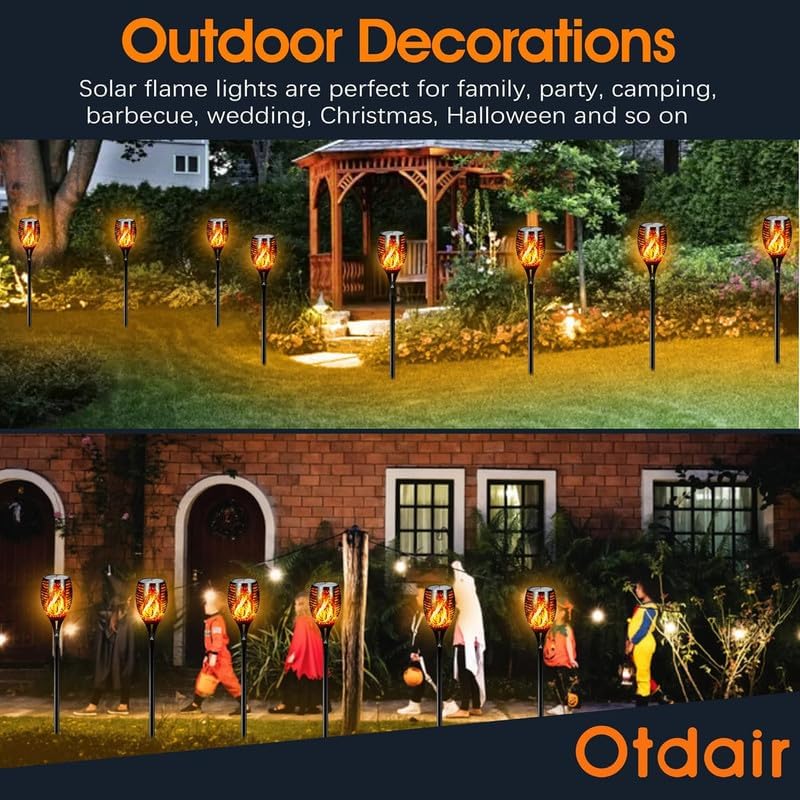 Otdair 43" Solar Torch Lights Outdoor with Flickering Flame for Halloween - Image 5