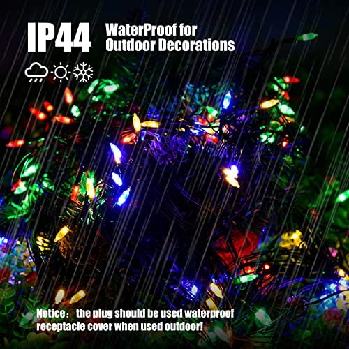 Neoclassy 120Led Christmas Net Lights Outdoor 5ft x 6ft Connectable, 8 Modes Waterproof Black Wire 29V Plug in Mesh Net Christmas Lights for Garden, Yard, Bushes, Trunk, Xmas Tree Decor (Multicolor) - Image 6