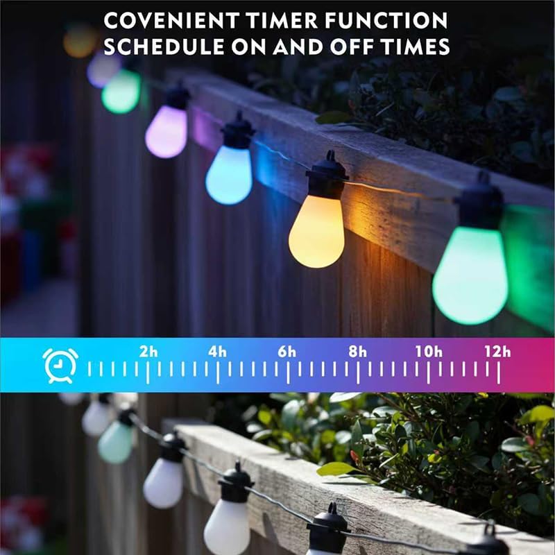 Outdoor String Lights S14, Smart Patio Lights with 15 Shatterproof LED Bulbs, APP & Remote Control, 213 Scene Modes, IP67 Waterproof for Garden, Wedding, Party, Camping - Image 3