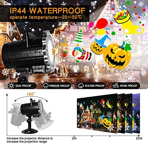 Halloween Projector Lights Outdoor, Year Round 10 Festival Theme 16 Slides Holiday Projector Light, Waterproof Halloween Decorations Led Projector with Remote Control,Timer - Image 4