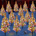 12 Pack Solar Christmas Trees Outdoor 240 LED Multicolor Lights by Unknown