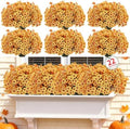 22 Pack Artificial Fall Flowers Mums for Outdoor Indoor(Fall Yellow) by Powbrace