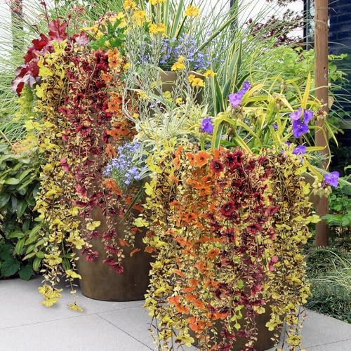 6 Pcs Fall Artificial Hanging Flowers Outdoor, Retro Color - Image 3