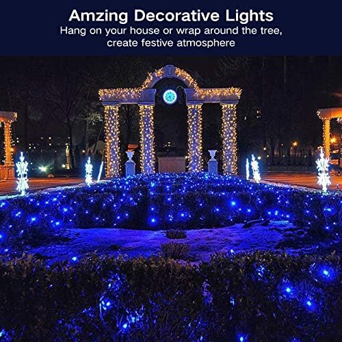 BrizLabs Blue Christmas Lights, 69.6ft 300 Count Blue String Lights Connectable, 120V UL Certified Incandescent Xmas Lights Green Cord, Outdoor Mini String Lights for Indoor Party Garden Patio Decor - Image 5