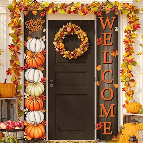 Fall Porch Banner Autumn Thanksgiving Decoration for Home Decor by FARMNALL