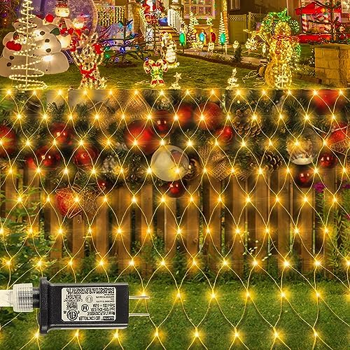 Warm White Christmas Net Lights, 192 LED 9.8FT x 6.6FT by Unknown