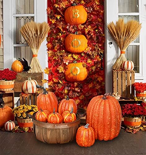 DearHouse 7Pcs Thanksgiving Artificial Pumpkin Home Decoration Sets, Artificial Vegetables Pumpkin for Fall Halloween Home Decor - Image 2