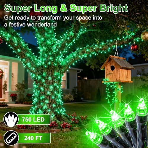 750 LED 240FT Christmas String Lights Outdoor, 12 Pro Modes with Timer - Image 2