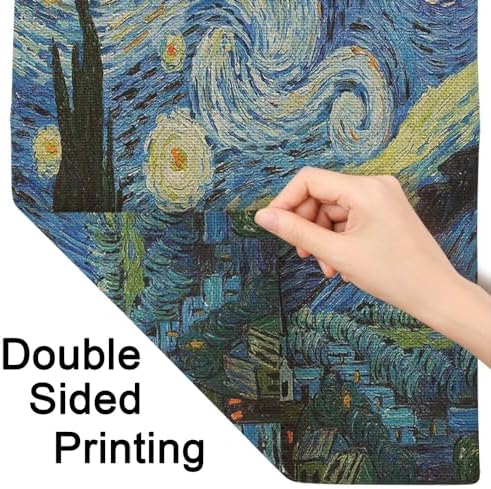 Moslion Van Gogh Starry Night Garden Flag 28x40 Inch Classic Arts Farmhouse Sky Moon House Lawn Flag Double Sided Banners for Home Outdoor Decoration - Image 7