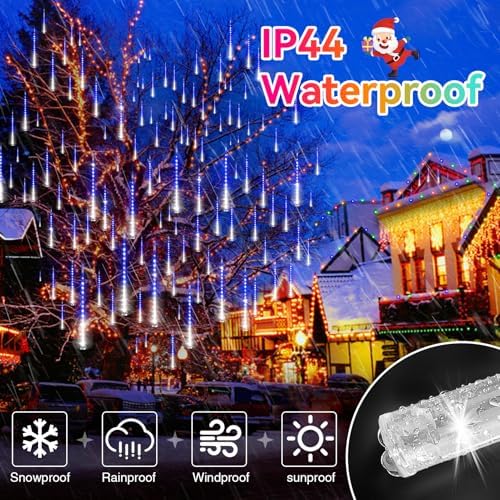 KNONEW 40 Tubes 1440 LED Meteor Shower Lights Christmas Lights Outdoor - Image 3