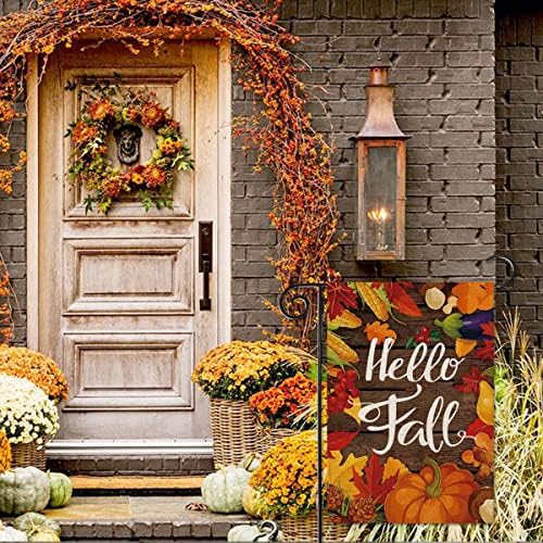 Happy Thanksgiving Garden Flags 12x18 inch Turkey with Pumpkins Double Sided Seasonal Yard Flag for Fall Harvest Autumn House Decoration Outdoor - Image 5