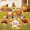 Thanksgiving Yard Signs 8pc with Stakes Happy Thanksgiving Outdoor Decorations Turkey Pumpkins Harvest Garden Wall Porch Signs Seasonal Holiday Party Supplies Lawn Yard Decorations by Unknown