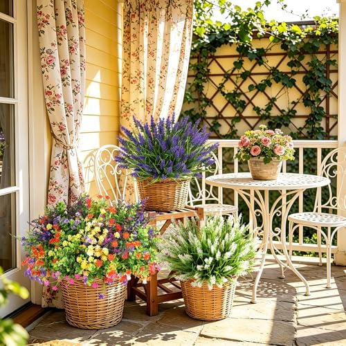 UV Resistant Artificial Flowers for Outdoors, 12PCS Mix - Image 6