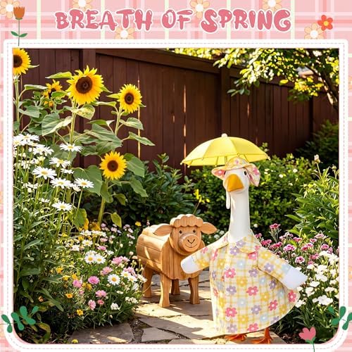 Soulchen 3 Pcs Summer Goose Outfit Porch Lawn, Yellow Bloom, 23 Inch - Image 6
