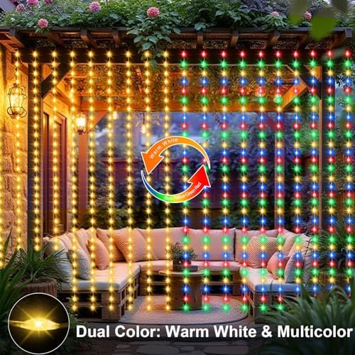 600 LED Curtain Lights 20Ftx10Ft Dual Color Changing Lights with Remote - Image 2