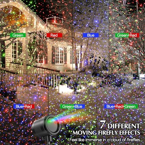 Laser Christmas Projector Lights Outdoor, 3 Color Moving Firefly Light Show - Image 4