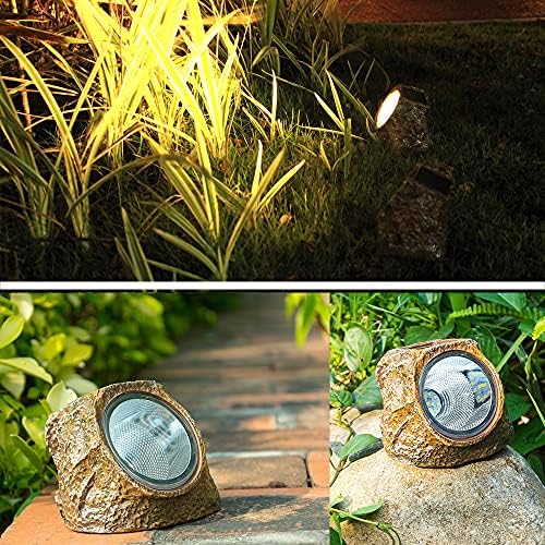 EiGreen Solar Garden Rock Lights Outdoor, 2 Pack 10 LED Waterproof Solar Powered Rock Light，Yard Landscaping Spotlights, for Indoor and Outdoor Decoration - Image 2