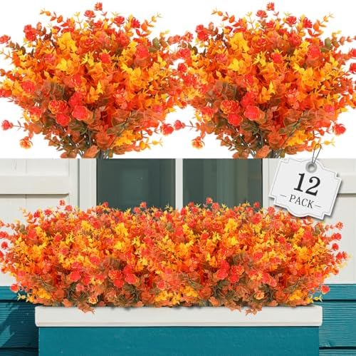 AGIRL Artificial Fall Flowers Fake Mums Outdoor,Faux Plant Porch Decor Home by AGIRL
