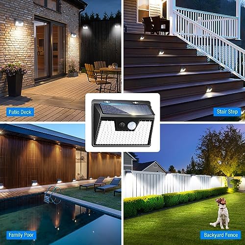 Peasur Solar Lights Outdoor Waterproof [12 Packs/140 LEDs], 3 Lighting Modes Solar Motion Sensor Light Outdoor, Ultra Bright Security Lights Outdoor Solar Lights for Outside Fence Yard Patio Deck - Image 6