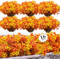 ColoPlay 16 Bundles Artificial Mums for Outdoors, Fake Flowers Fall Decor by ColoPlay