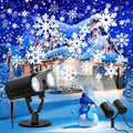 2025 Upgraded Double Head Christmas Snowflake Projector Lights Outdoor, Timing Mode, IP65 Waterproof, 360°Roating LED Christmas Lights, for Xmas Holiday Party Christmas Decoration, Indoor, Houses by IndoorLight