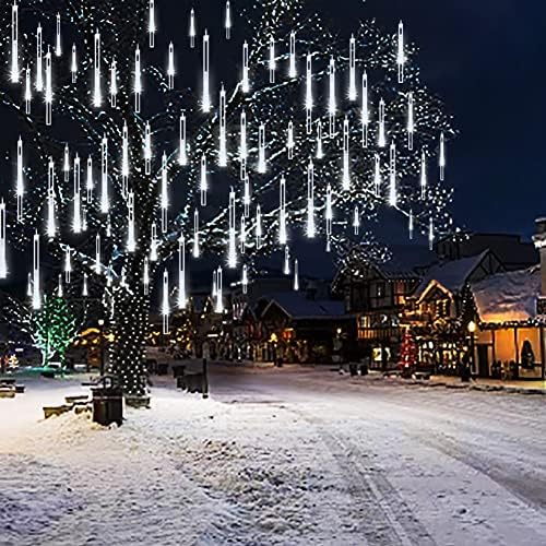 Weepong Meteor Shower Lights, Christmas Decorations Outdoor 32 Tubes White by Weepong
