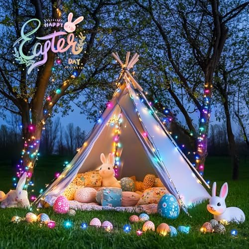 JMEXSUSS 200 LED 66ft Pastel Christmas Lights, Easter String Lights Plug in - Image 3