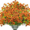 Grunyia Artificial Fake Flowers for Outdoor Spring Decoration, 16 Bundles Faux Silk Colorful Daisy UV Resistant Realistic for Outside Porch Patio Home Yard Garden Planters Pots Window Box (Orange) by Grunyia