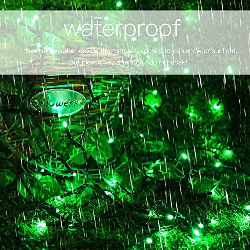 Solar Christmas String Lights, Green 200Led, Outdoor Waterproof - Image 3
