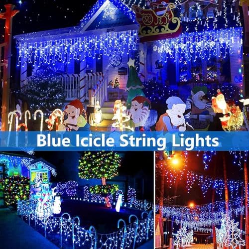 Joomer 66FT Christmas Icicle Lights Outdoor Non-Connectable Blue - Image 7
