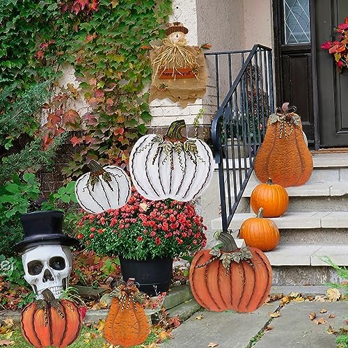 Metal Pumpkin Stakes Yard Signs Fall Decor Decorative Lawn Garden Stake - Image 3