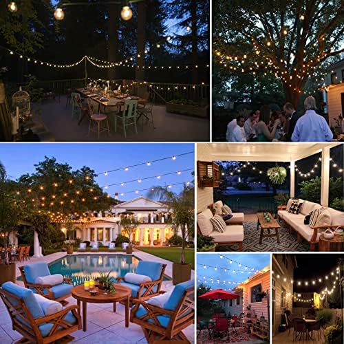 200FT Outdoor Patio Lights Waterproof G40 LED Globe String Lights for Outside with 104 Shatterproof Plastic Bulbs Bistro Lights for Backyard Gazebo Cafe Market, 2Pack x 100FT - Image 5