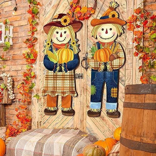 Barydat 2 Pcs Fall Welcome Sign for Front Porch Thanksgiving Decor Outdoor - Image 4