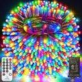 552 FT 1400 LED Christmas Lights Outdoor Decorations Super Long Fairy Lights Waterproof 8 Modes Timer Clear Wire String Lights for Outside House Tree Patio Yard Wedding Party Holiday-Multicolored by JXLEDAYY