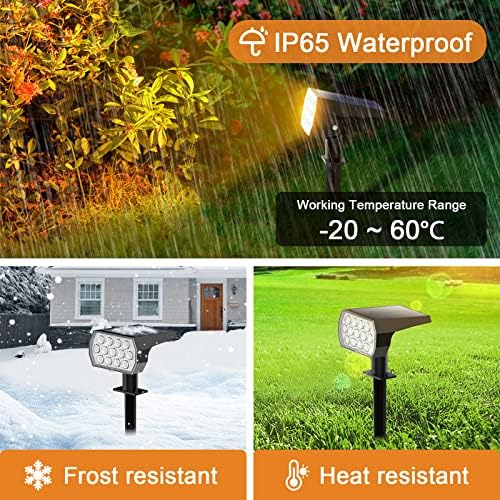 Solar Spot Lights Outdoor Waterproof Color Changing, 10 Pack, 13 LED RGB - Image 3
