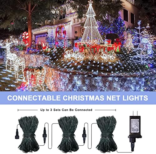 JMEXSUSS 360 LED Christmas Net Lights, White, 12ft x 5ft - Image 5