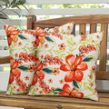 Pyonic Outdoor Pillows Covers Pack of 2 Spring Floral Waterproof Throw Pillow Covers 18X18 inch Outdoor Pillows for Patio Furniture Garden Square Outside Waterproof Pillow by PyonicThrowPillowCovers