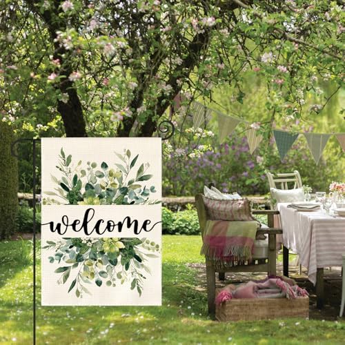AVOIN colorlife Spring Summer Floral Welcome Garden Flag Outside 12x18 Inch - Image 4