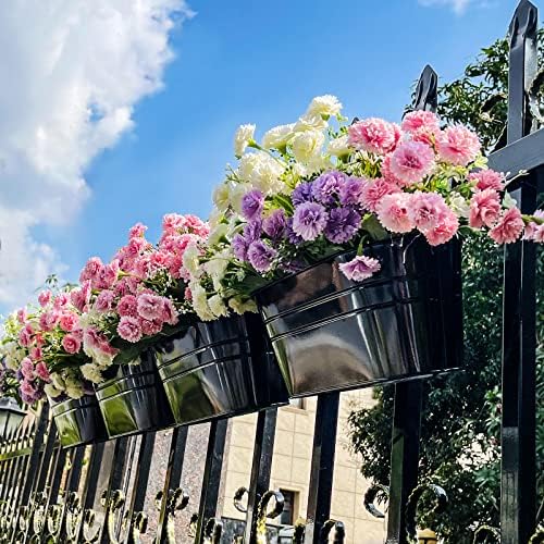 Hanging Planters, 10.6" Metal Railing Planters for Outdoor Plants, 4pcs - Image 5