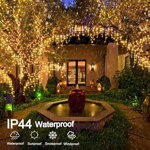33ft 400 LED Icicle Lights for Outside Warm White Christmas Lights Outdoor - Image 3