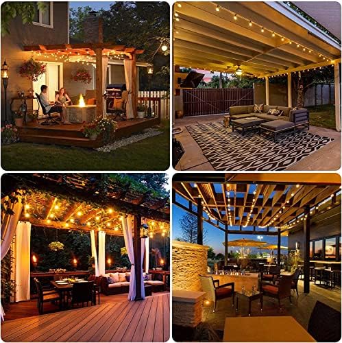 100ft Outdoor String Lights Waterproof Patio Lights,Shatterproof Led Outside Globes UL Listed Exterior, Indoor Lighting Backyard Bistro Party - Image 2