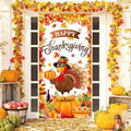 Thanksgiving Door Cover Turkey Decoration Large Happy Thanksgiving Banner Pumpkin Porch Sign for Fall Autumn Harvest Indoor Outside Front Door Farmhouse Party Supplies Photo Photography Background by Sophena