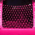 Pink Net Light Valentine’s Day Decor Mesh Lights, 240LED Timer Tree Warp Fairy Lights Outdoor Hanging String Light for Home, Bedroom, Garden, Walkway, Bushes, Christmas Decor-9.8ft x 6.6ft(Pink) by Vicila
