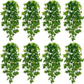 BLEUM CADE Fake Hanging Plants, 8pcs Artificial Pothos Vines Greenery for Wall Home Living Room Office Indoor Outdoor Decor (No Baskets) by BLEUMCADE